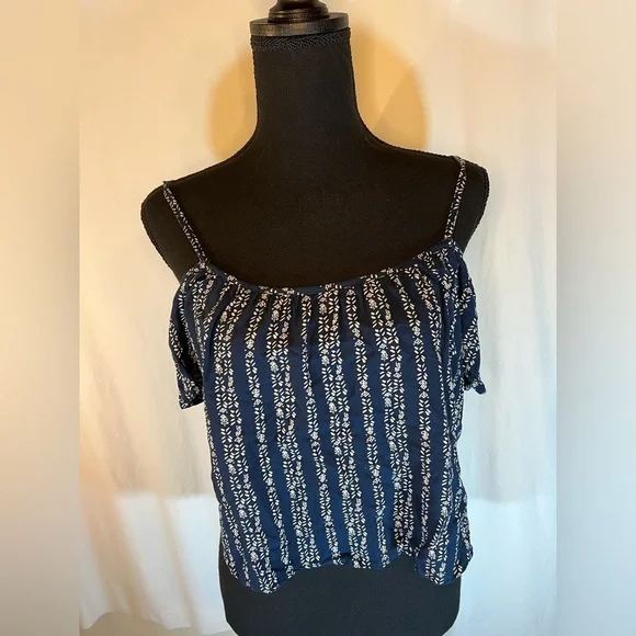 Abercrombie Kids Smocked Off the Shoulder Peplum Crop Top Girls Size XL - Picture 5 of 9